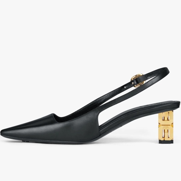 Givenchy G Cube slingback pumps in black leather - Picture 4 of 10